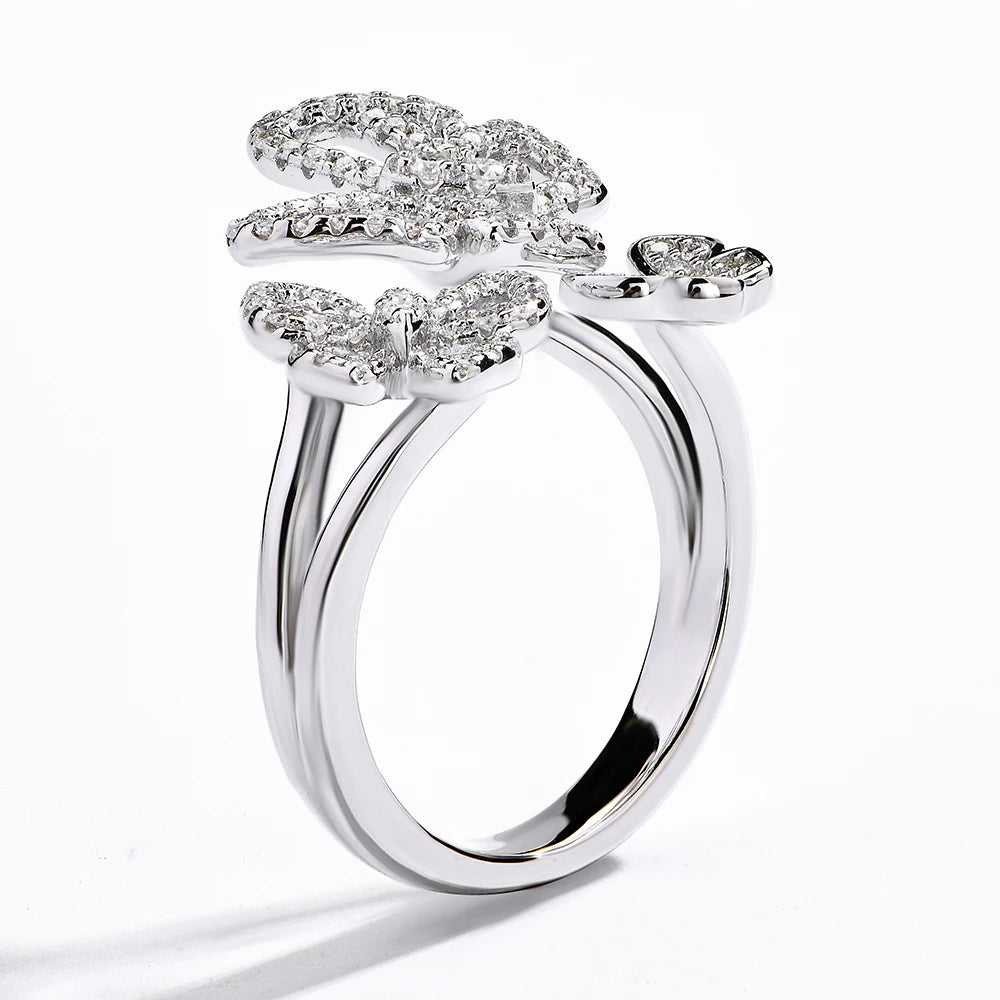Luxury Butterfly Moissanite Diamond Ring - Ornalux