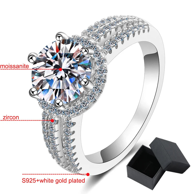 3CT Luxury Moissanite Wedding Ring - Sparkling Engagement Ring - Ornalux