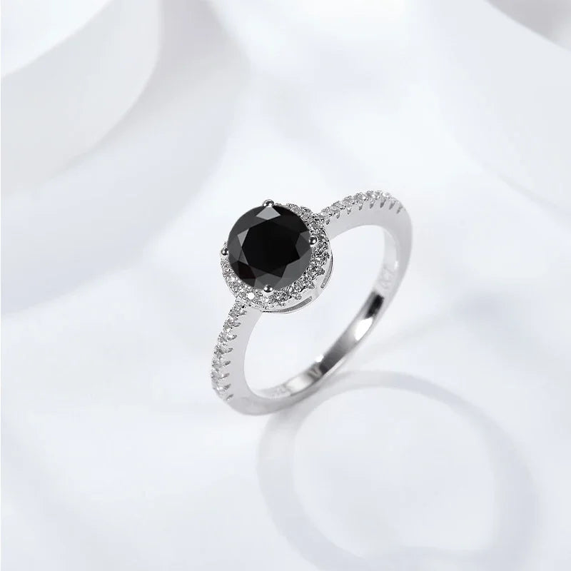2Ct Black Moissanite Diamond Ring - Elegant Wedding Jewelry - Ornalux