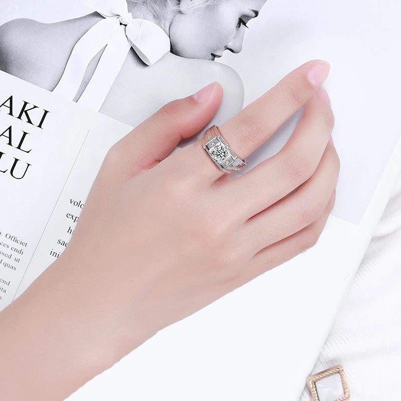 1Ct D VVS1 Moissanite Ring For Men - Luxury Jewelry Gift - Ornalux