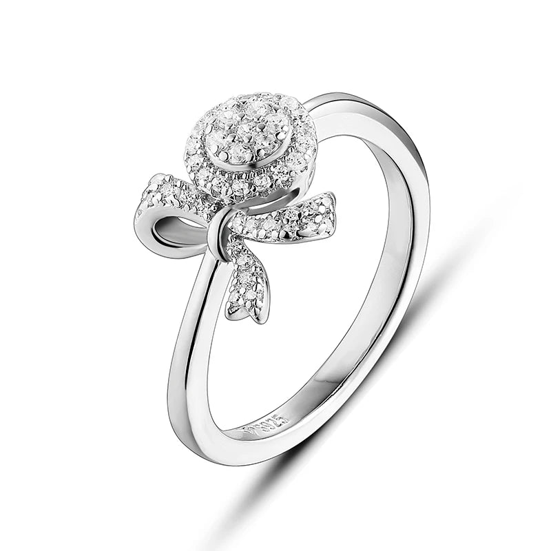 2 Carat D Color Moissanite Halo Bow Ring - Ornalux