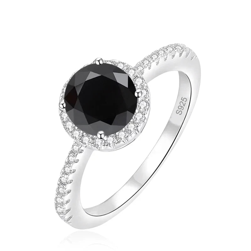 2Ct Black Moissanite Diamond Ring - Elegant Wedding Jewelry - Ornalux