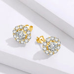 2Ct Moissanite Diamond Flower Stud Earrings - Ornalux