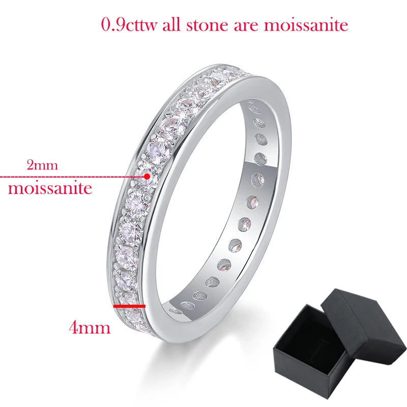 Luxury Moissanite Eternity Band Ring - 2mm - Ornalux