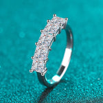 2Cttw D Color Princess Cut Moissanite Diamond Ring - Ornalux