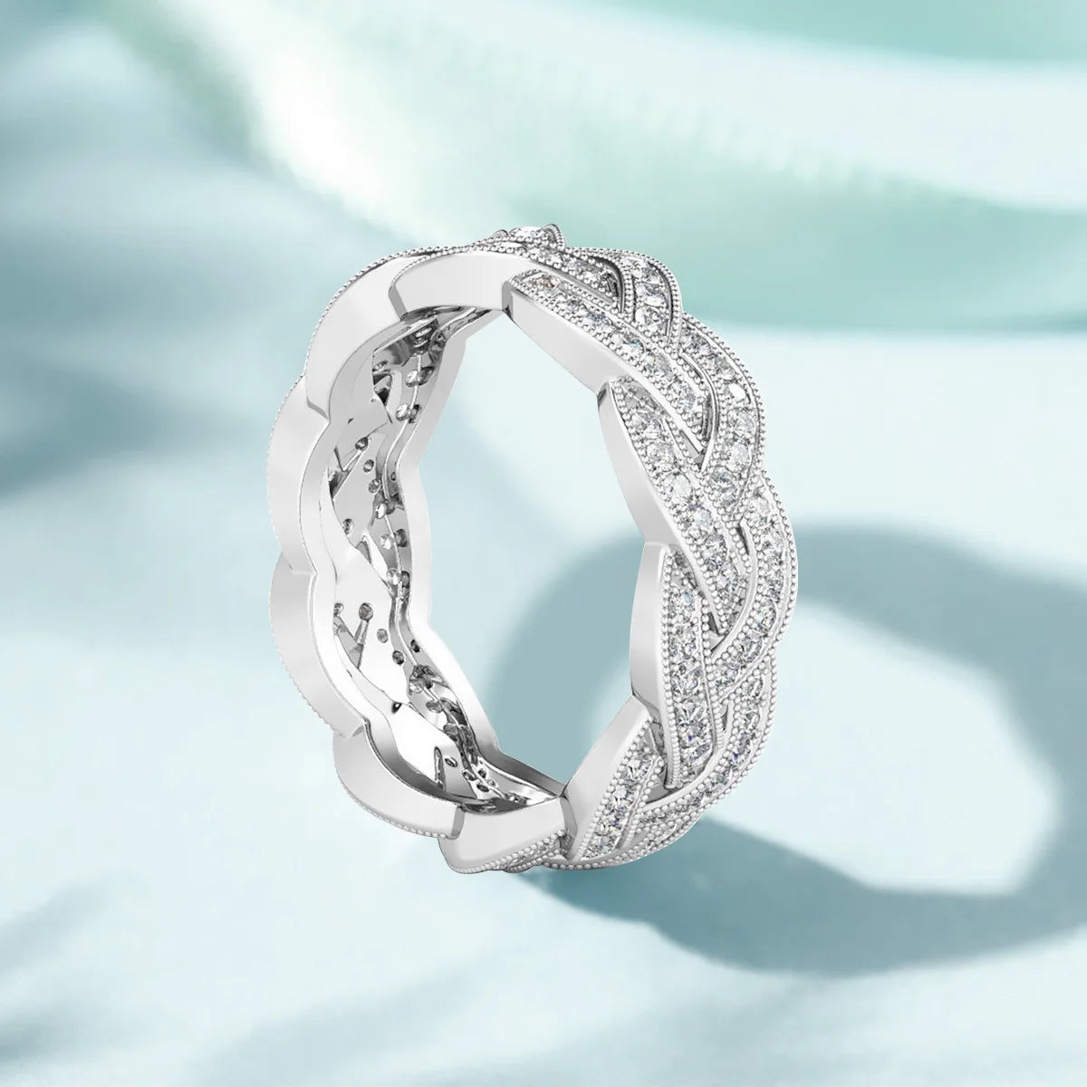 Unisex Moissanite Cuban Link Ring - D Color VVS1 Certified - Ornalux