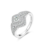 Vintage D VVS1 Moissanite Diamond Silver Ring - Princess Cut - Ornalux