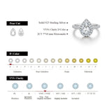Luxury Pear Cut 2CT Moissanite Engagement Ring - D Color - Ornalux