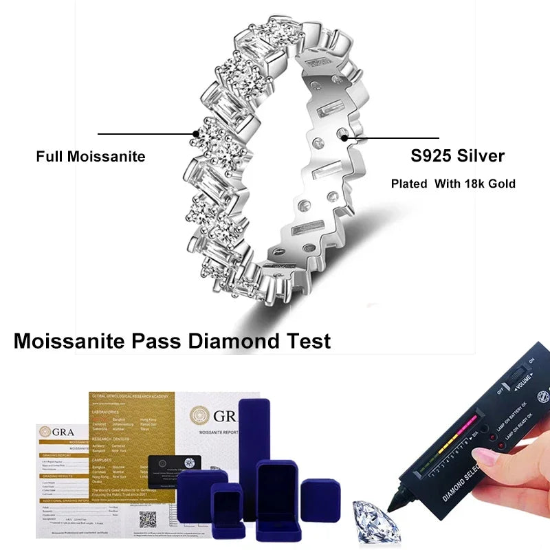 D Color Moissanite Diamond Ring - Unique Wedding Band - Ornalux