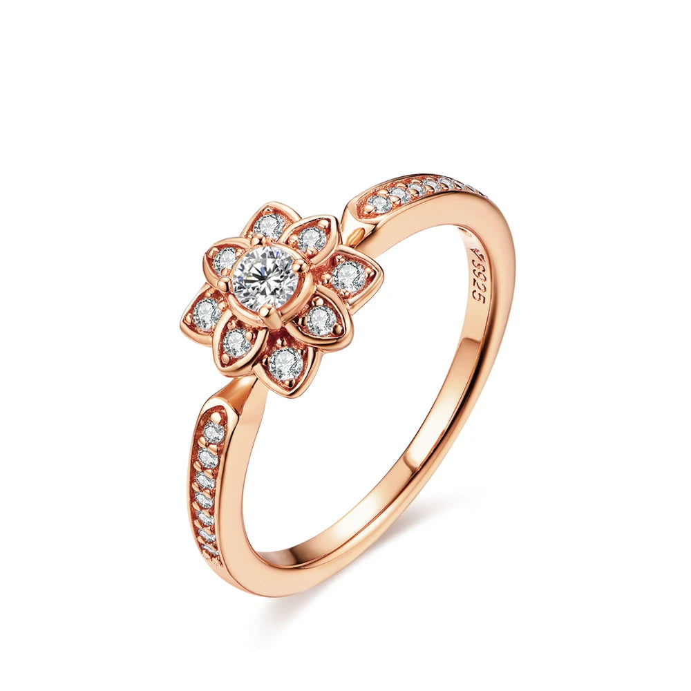 Elegant Moissanite Flower Engagement Ring - Romantic Gift - Ornalux