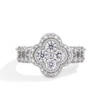 18k White Gold Plated Moissanite Diamond Ring for Women - Ornalux
