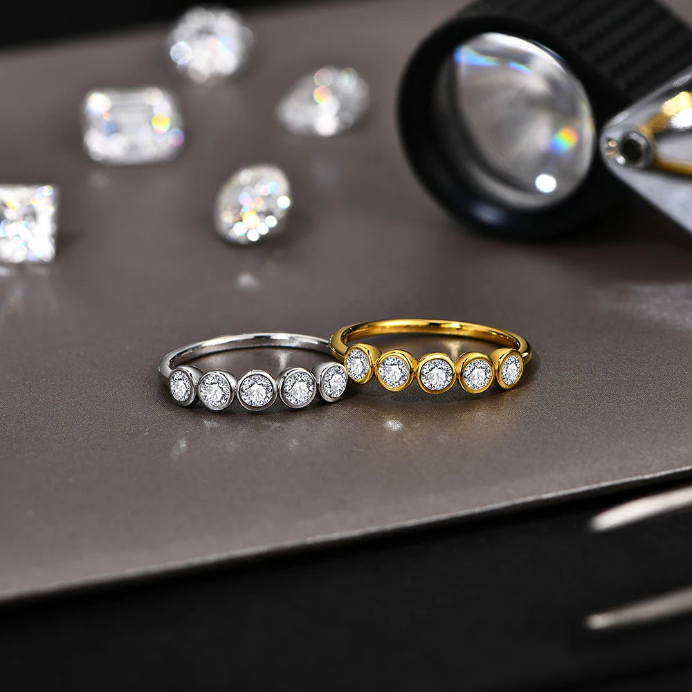 Moissanite Diamond Wedding Band Ring - Jewelry Gifts - Ornalux