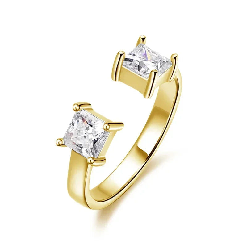 1CTTW Princess Cut Moissanite Ring - Adjustable - Ornalux