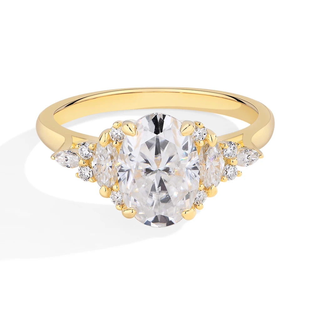3Ct Oval Cut Moissanite Diamond Engagement Ring - Ornalux