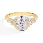 3Ct Oval Cut Moissanite Diamond Engagement Ring - Ornalux