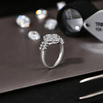 18k White Gold Plated Moissanite Diamond Ring for Women - Ornalux