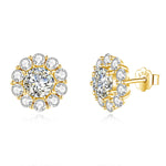 2Ct Moissanite Diamond Flower Stud Earrings - Ornalux