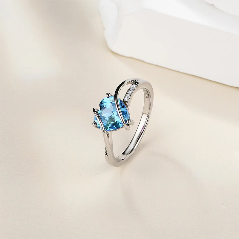 Luxury Heart Ruby Engagement Ring - Fine S925 Silver - Ornalux