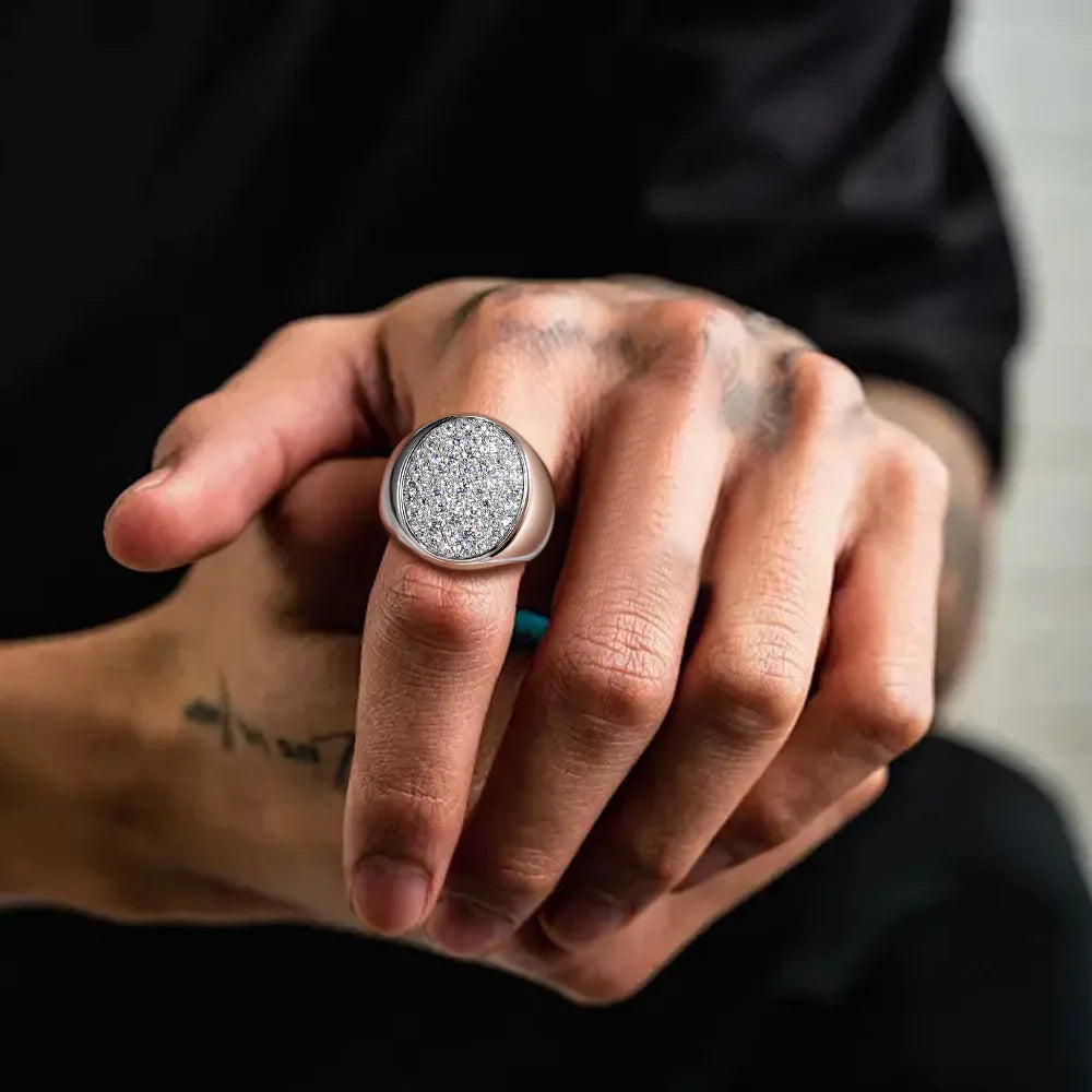 Luxury Moissanite Hip Hop Ring for Men - D Color VVS1 - Ornalux