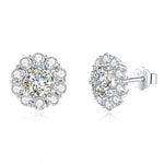 2Ct Moissanite Diamond Flower Stud Earrings - Ornalux