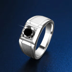 High-Quality 2 Carat Black Moissanite Ring for Men - Ornalux