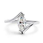 1 Carat Horse Eye Marquise Cut Moissanite Ring - Ornalux