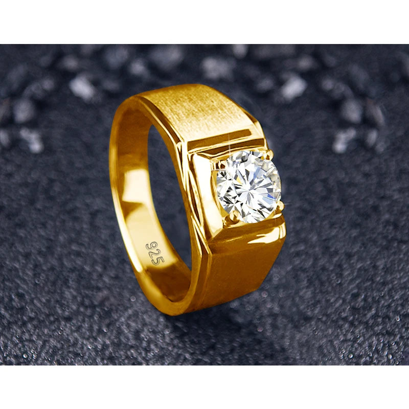 Luxury Certified Moissanite Men's Ring - 925 Silver - Ornalux