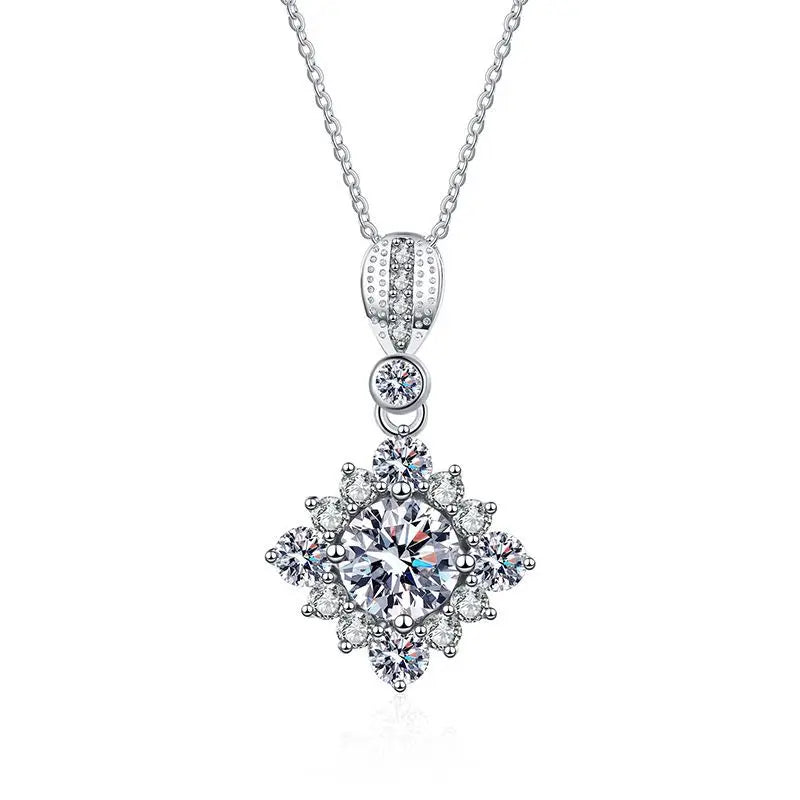 1Ct Moissanite Diamond Pendant Necklace - Vintage Design - Ornalux