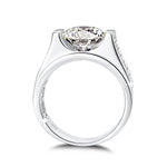 Real Silver Men's Moissanite Ring 4Ct Hip Hop Jewelry - Ornalux
