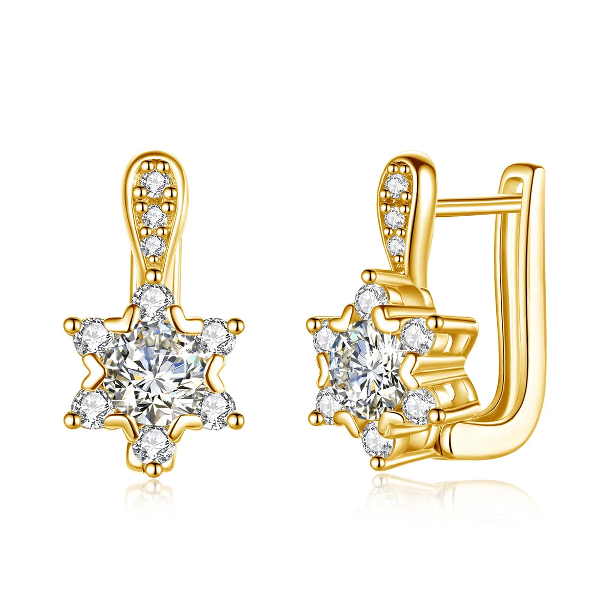 Certified 4.5mm Moissanite Star Earrings - Ornalux