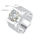 Real Silver Men's Moissanite Ring 4Ct Hip Hop Jewelry - Ornalux