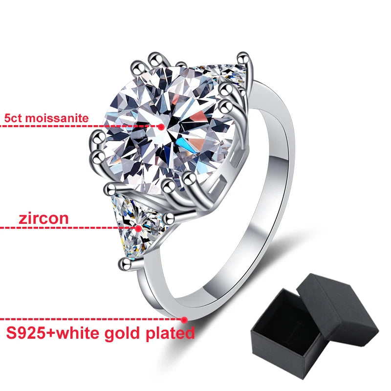 Luxury 5Ct D Color Moissanite Ring - Ornalux