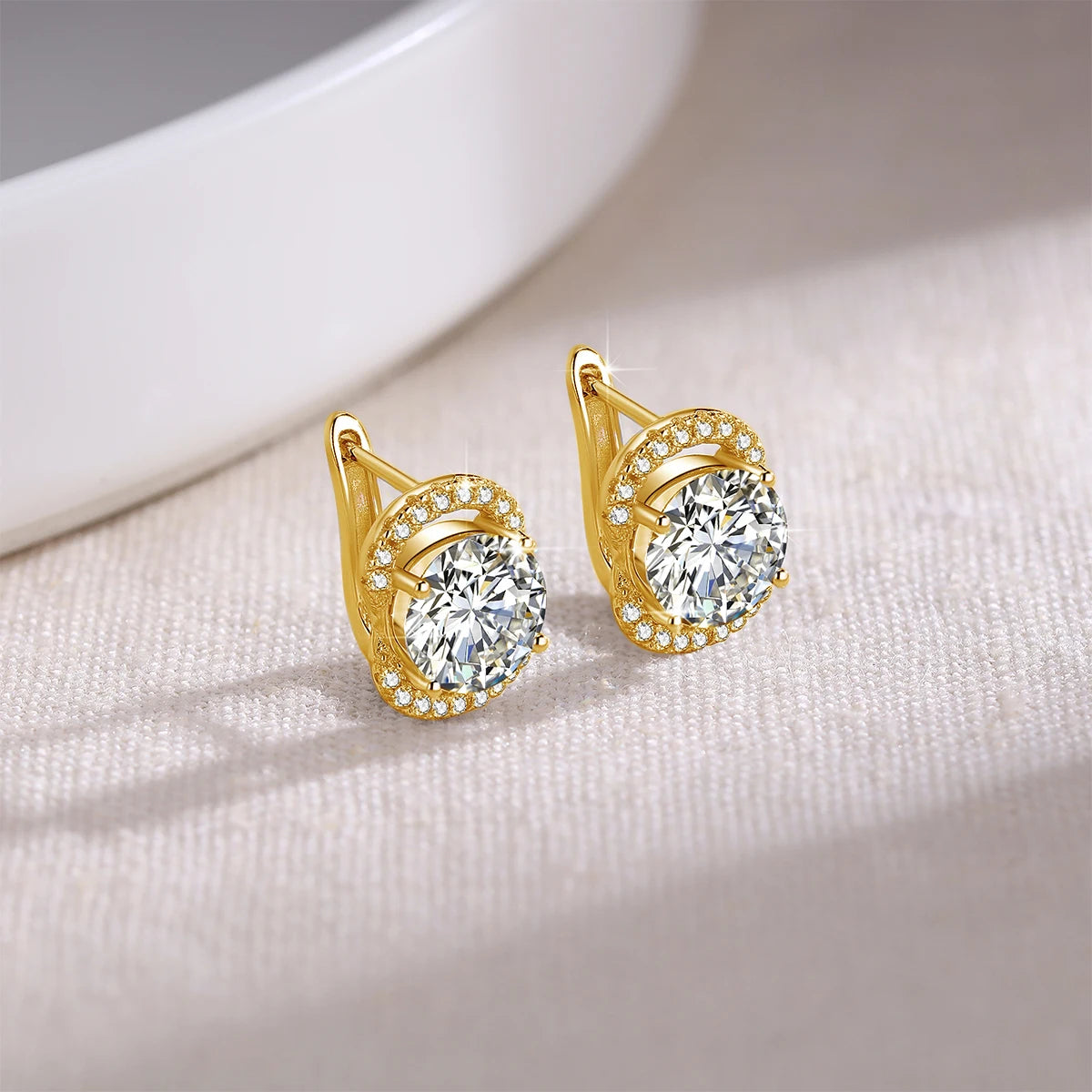 4Ct Moissanite Earrings Studs With Certificate - Ornalux