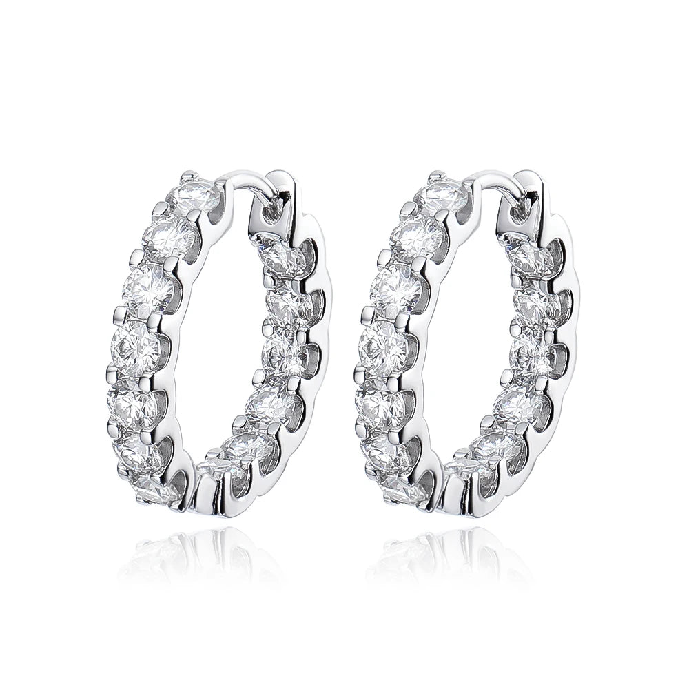 Sparkling 2.6CT Moissanite Hoop Earrings (4 Colors) - Ornalux