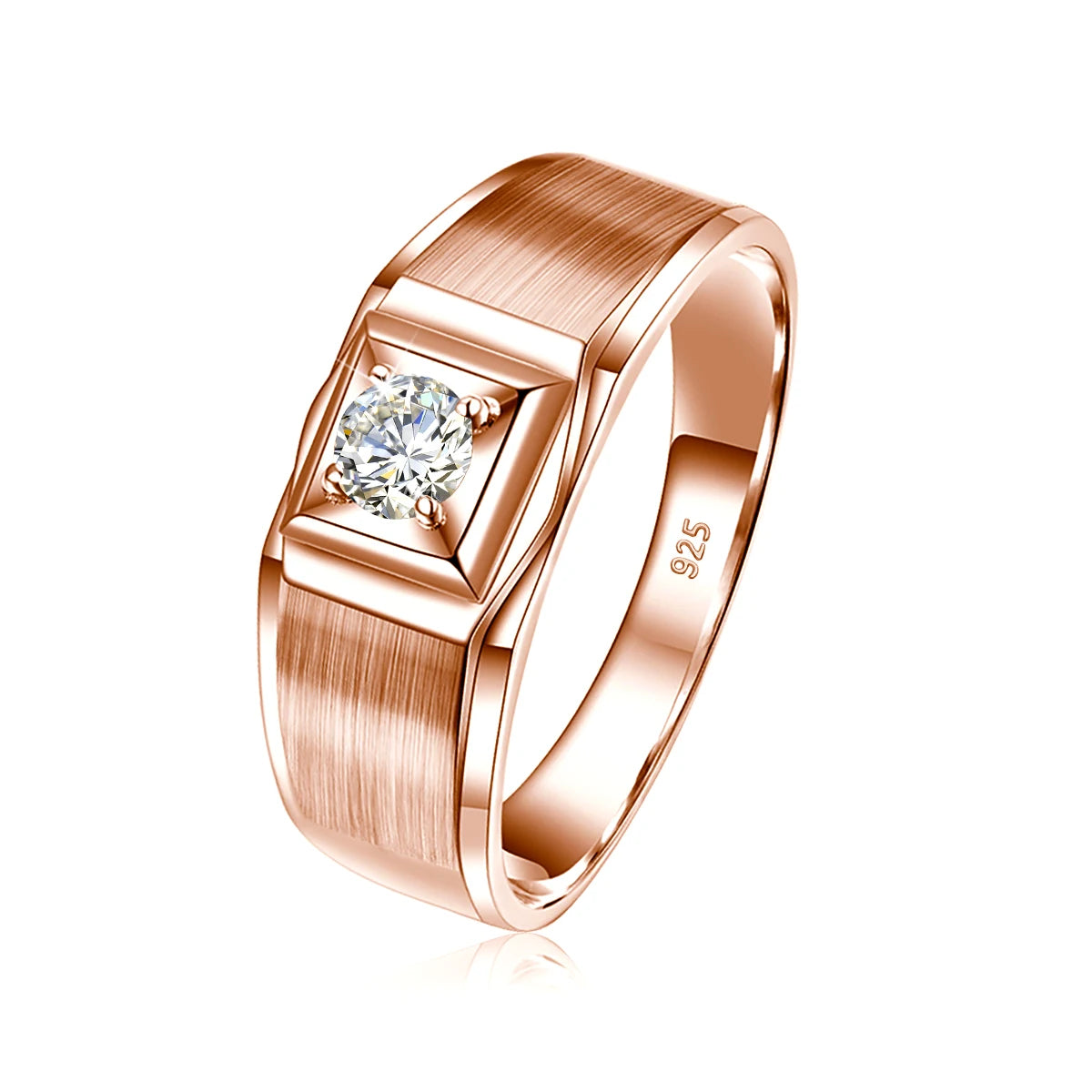 Luxury Certified Moissanite Men's Ring - 925 Silver - Ornalux