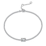 Luxury 1Ct Emerald Cut Moissanite Tennis Bracelet - Ornalux
