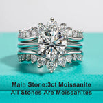 3CT D Color Moissanite Bridal Ring Set - Exquisite Elegance - Ornalux