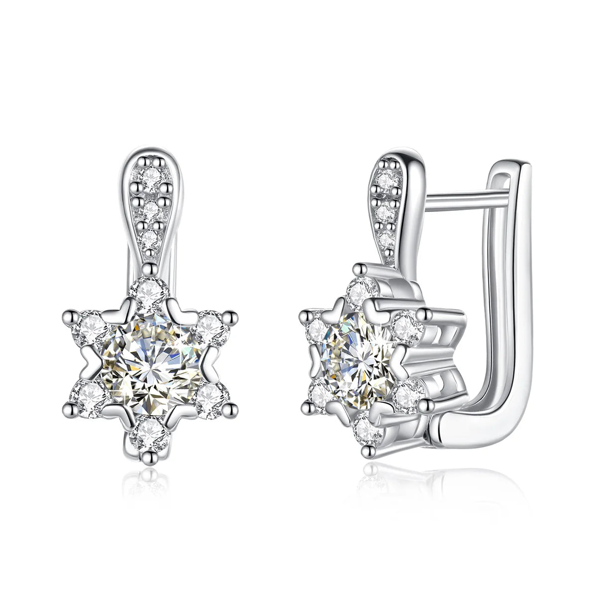 Certified 4.5mm Moissanite Star Earrings - Ornalux