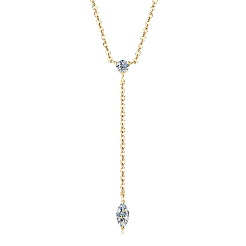 Marquise Cut Y-Shape Moissanite Necklace - Ornalux
