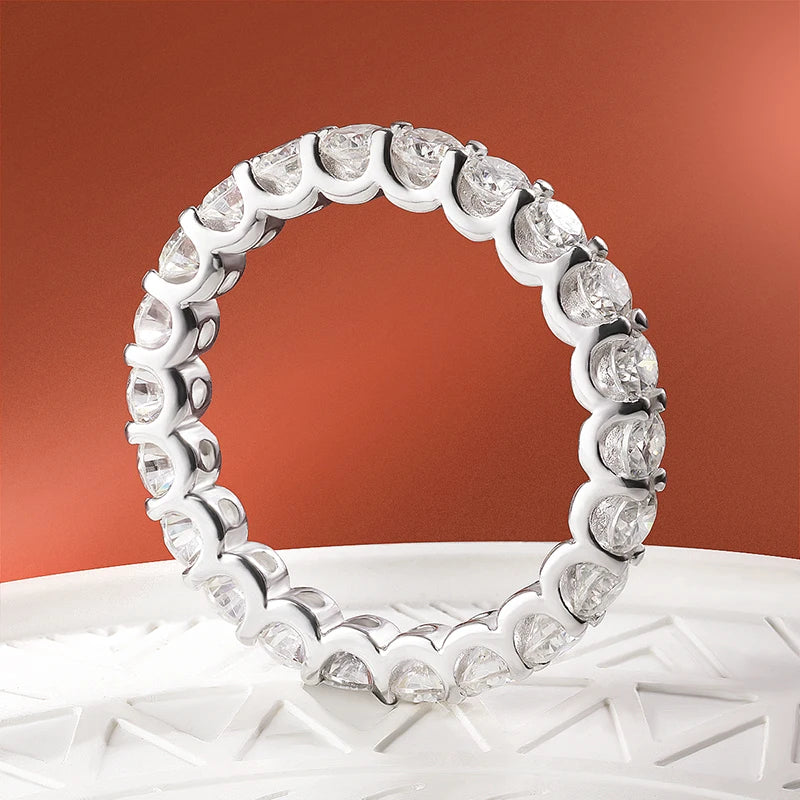 3mm All Moissanite Ring Full Eternity Band - Ornalux