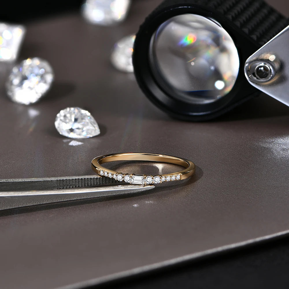 D Color Moissanite Wedding Band Ring - Ornalux