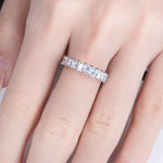 D Color Moissanite Eternity Band - 3mm Princess Cut - Ornalux