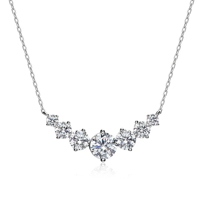 Sparkling Moissanite Diamond Pendant Necklace - Ornalux