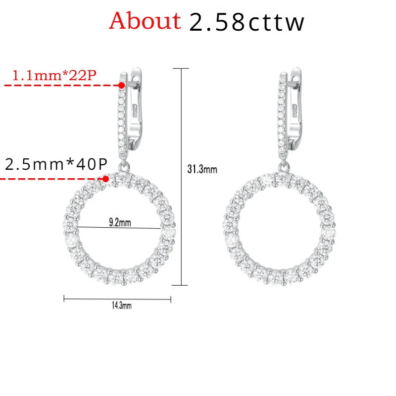 All Moissanite Diamond Drop Earrings - Ornalux