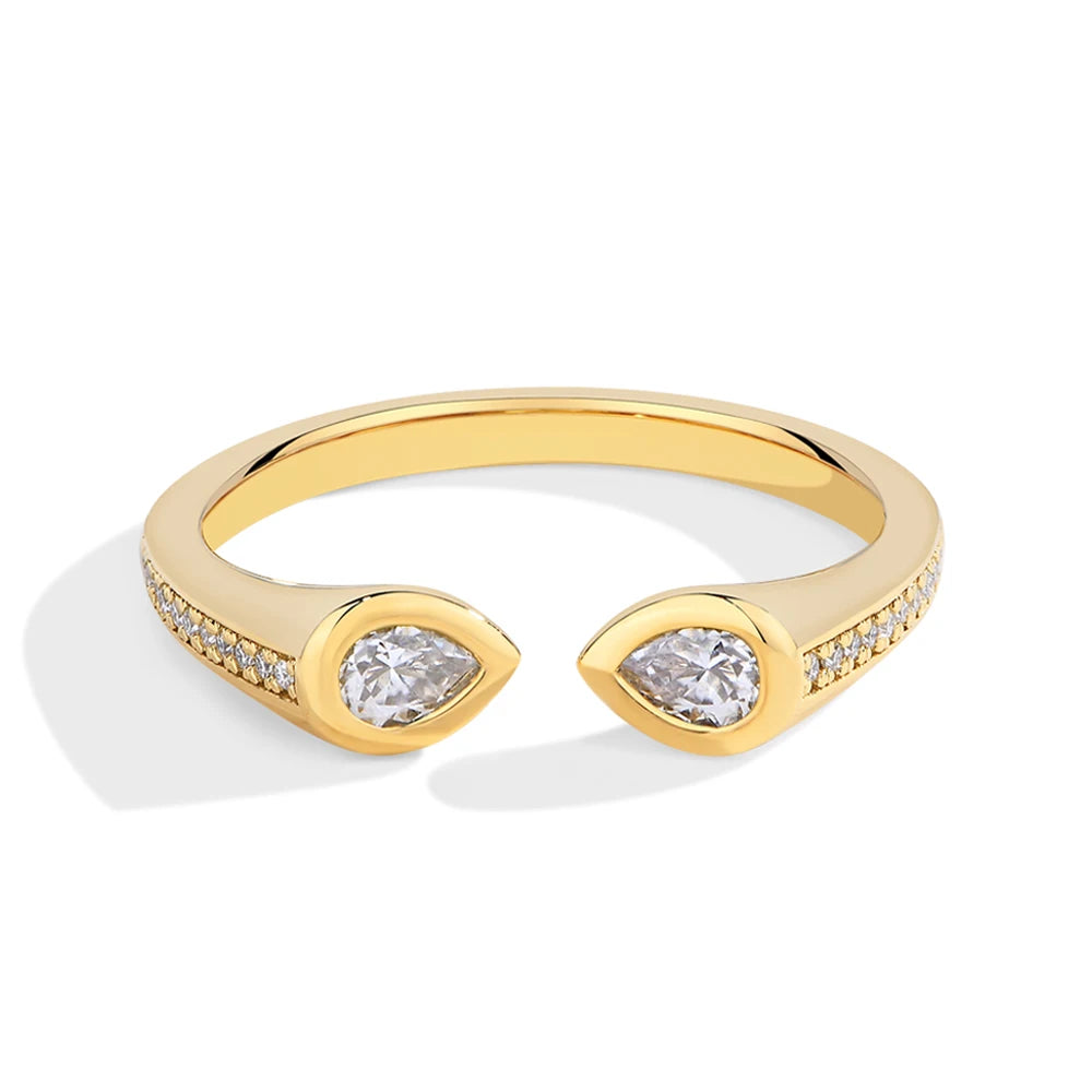 1Cttw Pear Cut Moissanite Diamond Ring - Wedding Jewelry - Ornalux