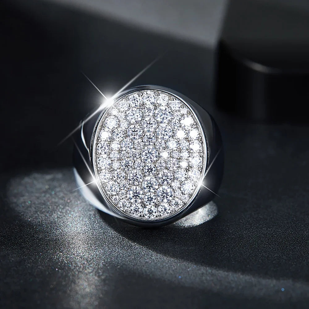 Luxury Moissanite Hip Hop Ring for Men - D Color VVS1 - Ornalux