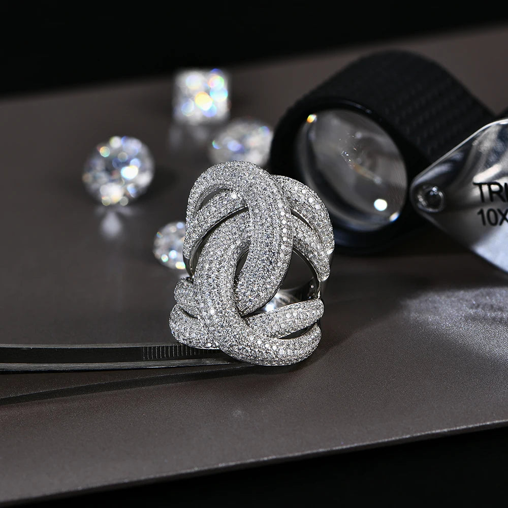 Unique Design Moissanite Ring 925 Silver - Anniversary Jewelry - Ornalux