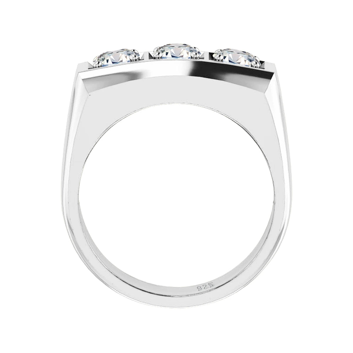Luxury 3 Stone Moissanite Ring 925 Sterling Silver - Ornalux