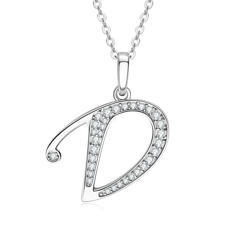 Initial Name Moissanite Pendent Necklace | A-Z Letters - Ornalux