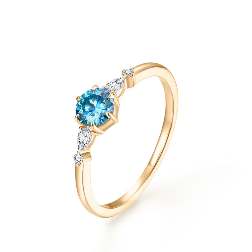 D Color Blue Moissanite Ring - Luxury Jewelry - Ornalux